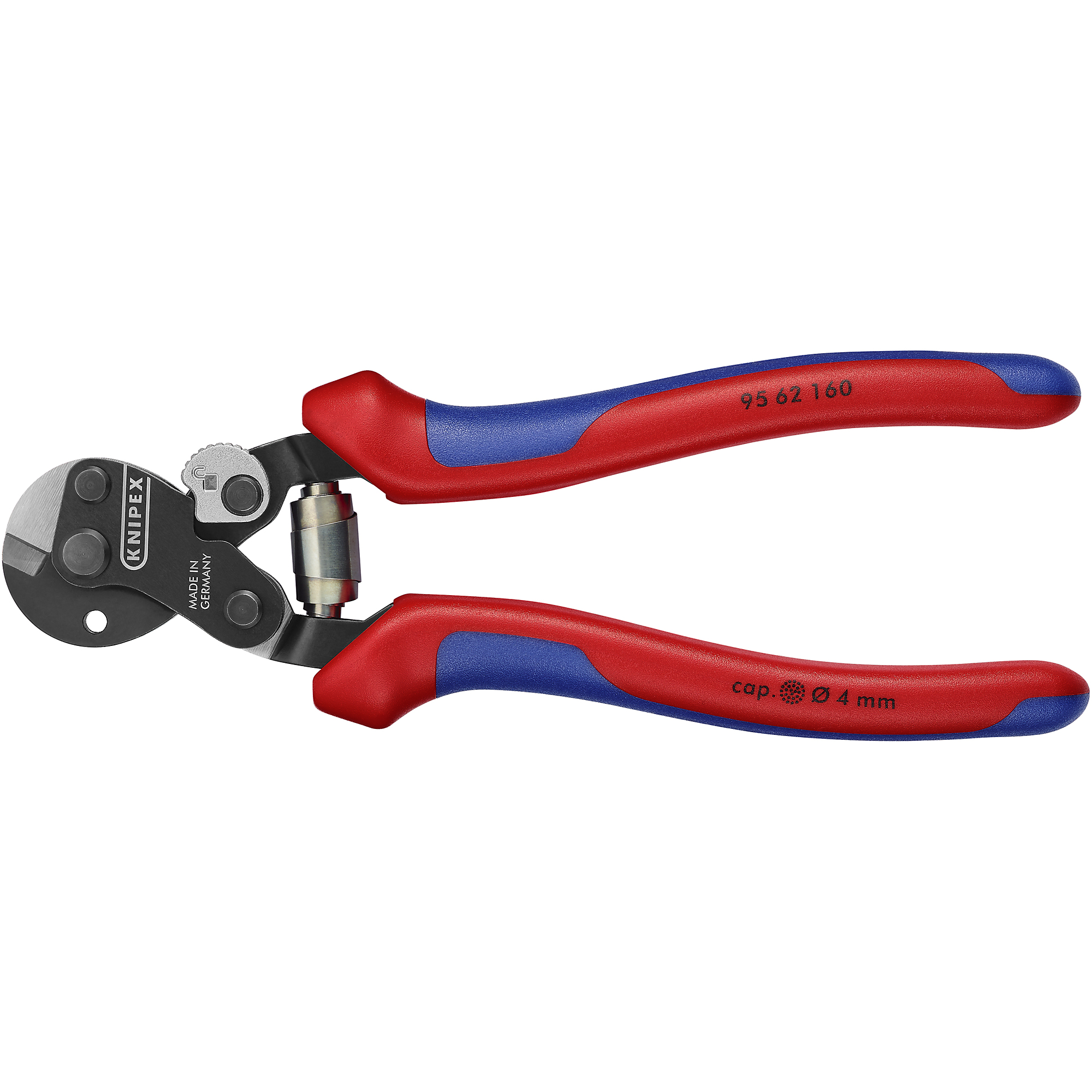 KNIPEX, Wire Rope Shears, Comfort grip, Bulk, 6.25in., Pieces (qty.) 1 Material Steel, Jaw Capacity 0.187 in, Model# 95 62 160